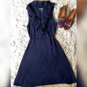 Ralph Lauren, A-line Ruffled Neckline Dress, PXS/2